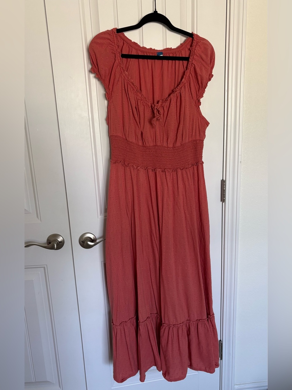 Old Navy Coral Maxi Dress with Smocked Waist Nursing Friendly